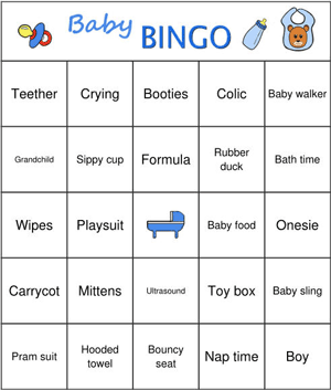 Bingo card sample for Bingo Boys