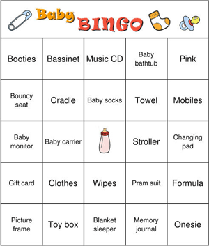 Bingo card sample for Bingo Gifts